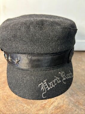 Vintage Hard Rock Authenticate Official Biker Hat Wool Blend One Size
